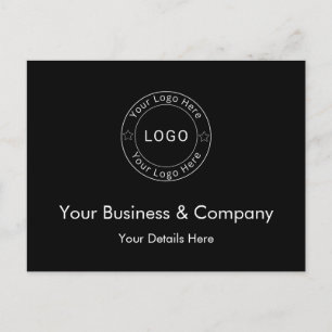 Cartes Pour Fêtes Annuelles Votre logo d'entreprise sur noir personnalisé