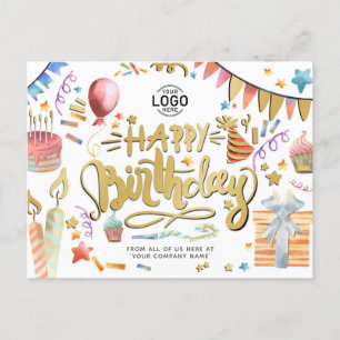 Cartes Pour Fêtes Annuelles Votre Logo Fun Party Faux Gold Business Anniversai