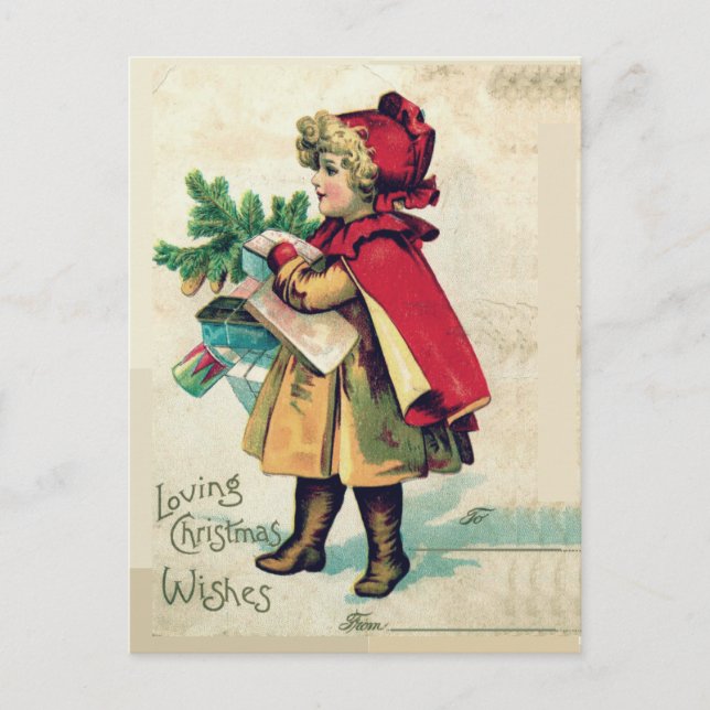 Cartes Pour Fêtes Annuelles Votre Nom Aimer Noël Souhaite Chaperon Rouge (Devant)