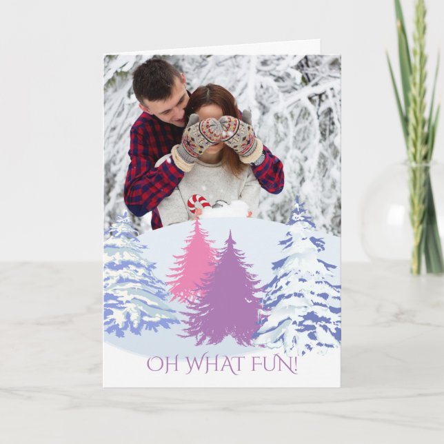 Cartes Pour Fêtes Annuelles Votre photo Arbres modernes de Noël (Devant)