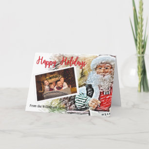 Cartes Pour Fêtes Annuelles Votre photo avec Père Noël et Nice List