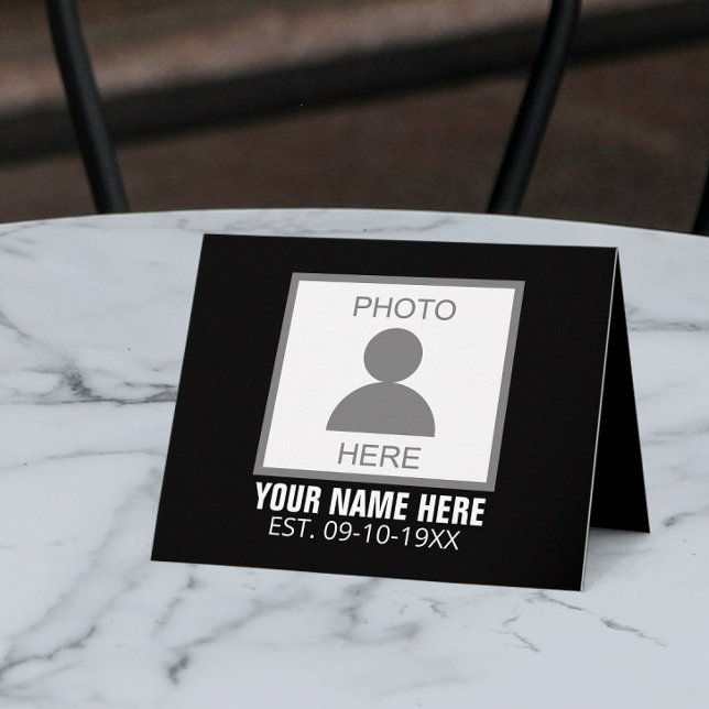 Cartes Pour Fêtes Annuelles Votre photo ici Nom et âge (Créateur téléchargé)