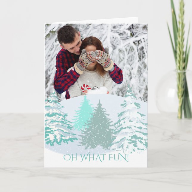 Cartes Pour Fêtes Annuelles Votre photo Noël Arbres modernes (Devant)