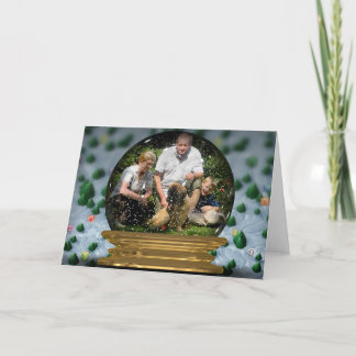 Cartes Pour Fêtes Annuelles Votre propre photo dans une vue de Snowglobe ! -