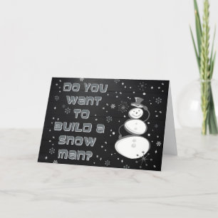 CARTES POUR FÊTES ANNUELLES VOULEZ-VOUS CONSTRUIRE UNE FEMME DE NEIGE ?