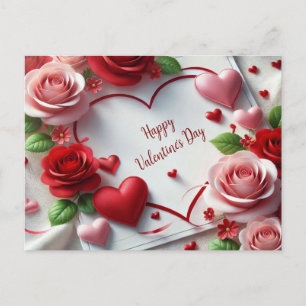 Cartes Pour Fêtes Annuelles Vous aimez les roses et les cœurs de la Saint-Vale
