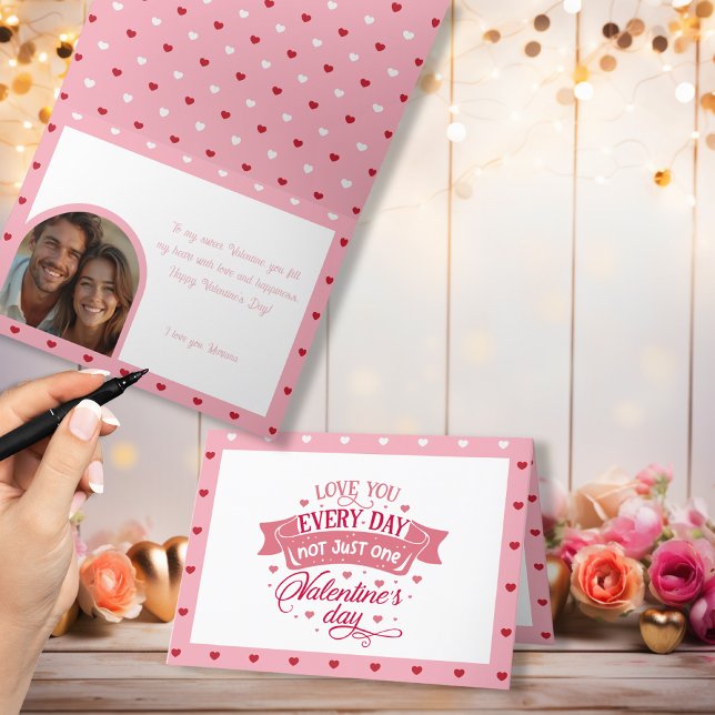 Cartes Pour Fêtes Annuelles Vous aimez tous les jours pas seulement un jour Ro (Love you every day not just one day Romantic Holiday Card)