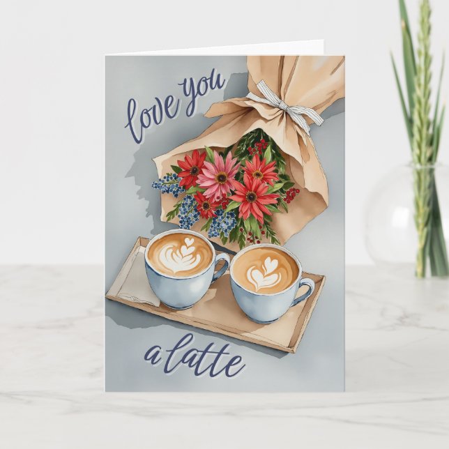 Cartes Pour Fêtes Annuelles Vous aimez un café en latte (Devant)