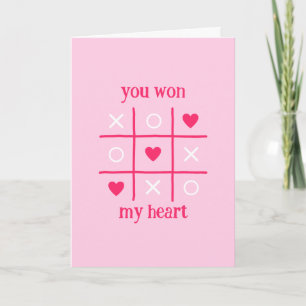 Cartes Pour Fêtes Annuelles Vous avez gagné mon cœur XOXO Tic Tac Toe Saint-Va