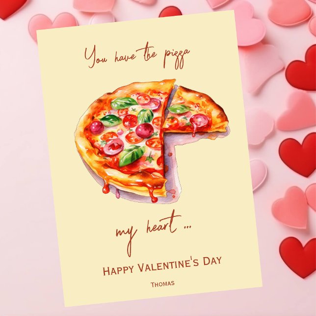 Cartes Pour Fêtes Annuelles Vous avez la pizza de mon coeur, drôle Saint Valen (Créateur téléchargé)