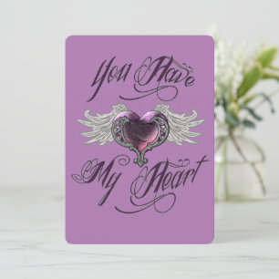 Cartes Pour Fêtes Annuelles Vous avez mon cœur rose 