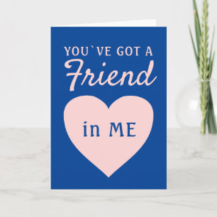 Cartes Pour Fêtes Annuelles Vous avez un ami Blue Pink Heart Friend