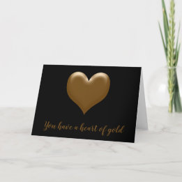 Cartes Pour Fêtes Annuelles Vous avez un coeur d'or Elegant Black Gold Heart