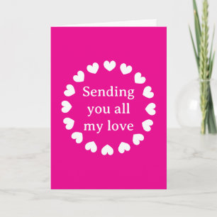 Cartes Pour Fêtes Annuelles Vous envoie tout mon amour néon rose romantique