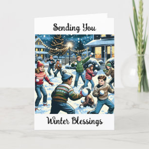 Cartes Pour Fêtes Annuelles Vous envoyer des bénédictions hivernales