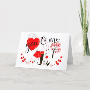 Cartes Pour Fêtes Annuelles Vous et moi/Couple Partage Parapluies Valentines