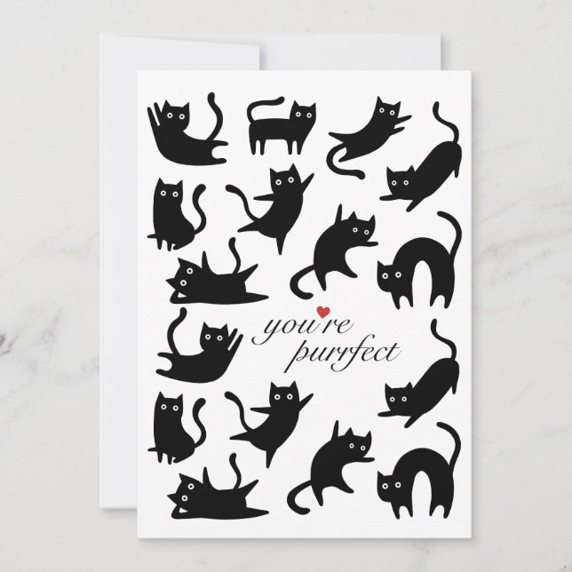 CARTES POUR FÊTES ANNUELLES VOUS ÊTES ACTUELLEMENT HEUREUX CHATS NOIRS (Devant)