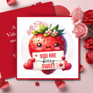 Cartes Pour Fêtes Annuelles Vous êtes Berry Sweet Valentine's Day Pun Custom