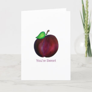 Cartes Pour Fêtes Annuelles Vous êtes Douce Plutôt mûre Violet Plum Fruit Art