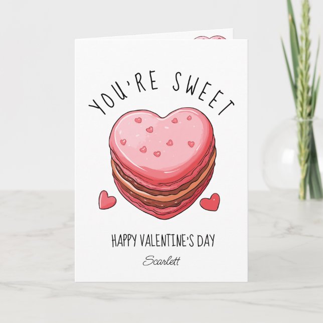 Cartes Pour Fêtes Annuelles Vous êtes doux Joyeuse Saint-Valentin Macarons Bis (Devant)