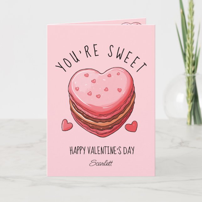 Cartes Pour Fêtes Annuelles Vous êtes doux Joyeuse Saint-Valentin Macarons Coo (Devant)