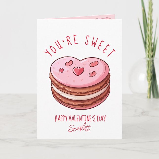 Cartes Pour Fêtes Annuelles Vous êtes doux Joyuse Saint-Valentin Macaron Cooki (Devant)