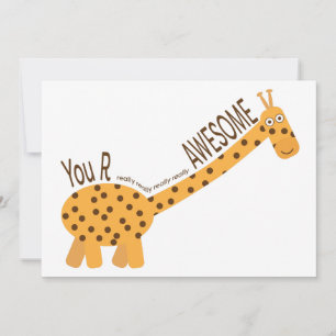 Cartes Pour Fêtes Annuelles Vous êtes formidable, illustration de girafe migno