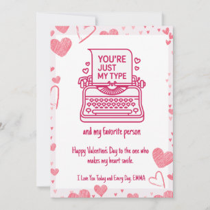 Cartes Pour Fêtes Annuelles Vous êtes juste mon type Funny Valentines Day Whim