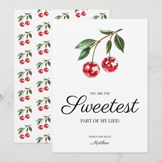 Cartes Pour Fêtes Annuelles Vous êtes la Saint Valentin des fruits la plus dou (Devant / Derrière)