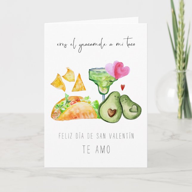 Cartes Pour Fêtes Annuelles Vous êtes le Guacamole à My Taco | Saint Valentin (Devant)