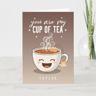 Cartes Pour Fêtes Annuelles Vous êtes ma tasse de thé Citation d'amour drôle