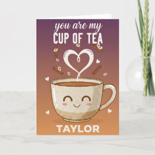 Cartes Pour Fêtes Annuelles Vous êtes ma tasse de thé Citation d'amour drôle