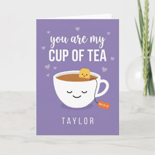 Cartes Pour Fêtes Annuelles Vous êtes ma tasse de thé Design mignon et drôle d