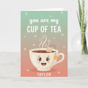 Cartes Pour Fêtes Annuelles Vous êtes ma tasse de thé Douce citation d'amour d