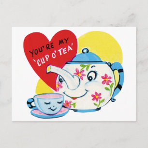 Cartes Pour Fêtes Annuelles Vous êtes ma tasse de thé Vintage Valentine's Post
