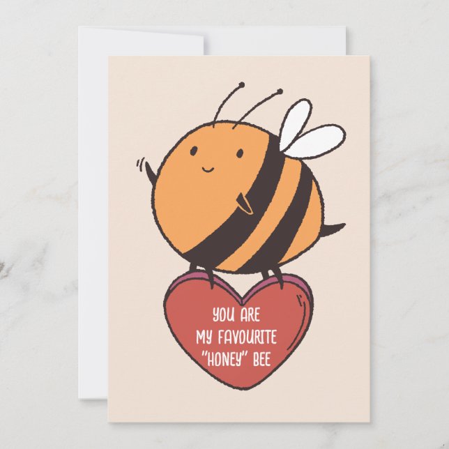 CARTES POUR FÊTES ANNUELLES VOUS ÊTES MON HONEY BEE PRÉFÉRÉ (Devant)