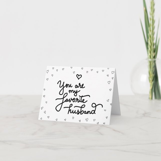 Cartes Pour Fêtes Annuelles Vous Êtes Mon Mari Favori Coeurs mignons Valentine (Devant)