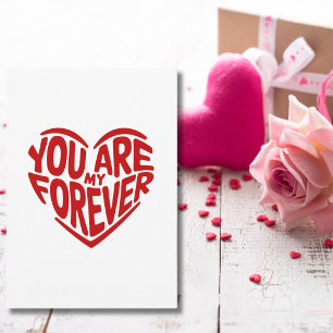Cartes Pour Fêtes Annuelles Vous êtes mon pour toujours, Cœur rouge, Simple, M