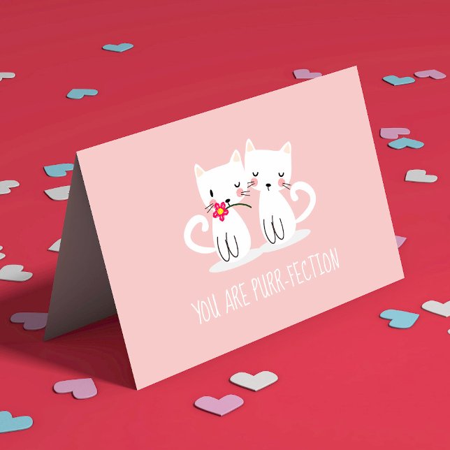 Cartes Pour Fêtes Annuelles Vous Êtes Purr-Fection Belle Chats Saint-Valentin (Créateur téléchargé)