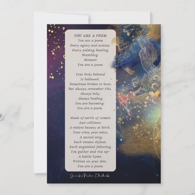 Cartes Pour Fêtes Annuelles Vous êtes un poème encouragement (Devant)