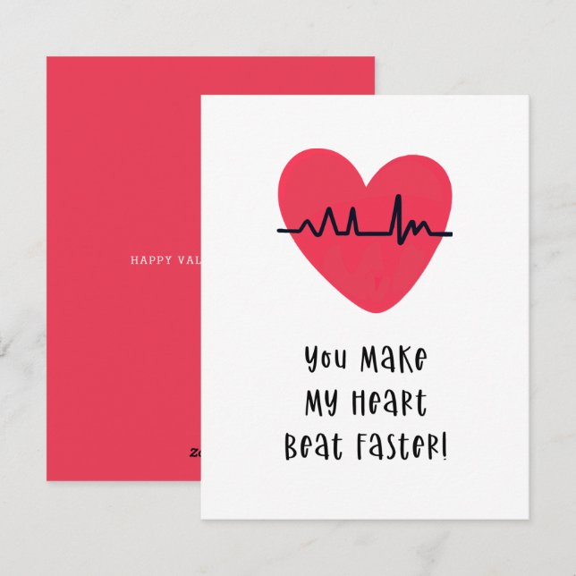 Cartes Pour Fêtes Annuelles Vous faites battre mon coeur plus vite Valentines  (Devant / Derrière)