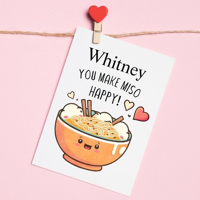 Cartes Pour Fêtes Annuelles Vous faites Miso Happy Ramen valentin heureux (Créateur téléchargé)