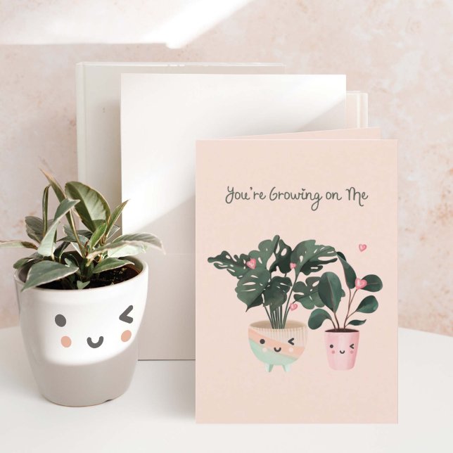 Cartes Pour Fêtes Annuelles Vous grandissez sur moi mignon Plantes pointillés  (Créateur téléchargé)