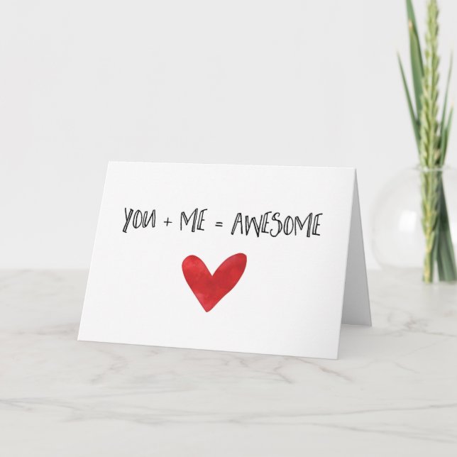 Cartes Pour Fêtes Annuelles Vous + Je = note impressionnante d'amour de | (Devant)