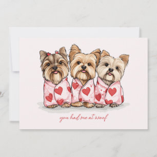 Cartes Pour Fêtes Annuelles Vous M'Avez Eu À Woof Valentines Day Yorkie Dogs