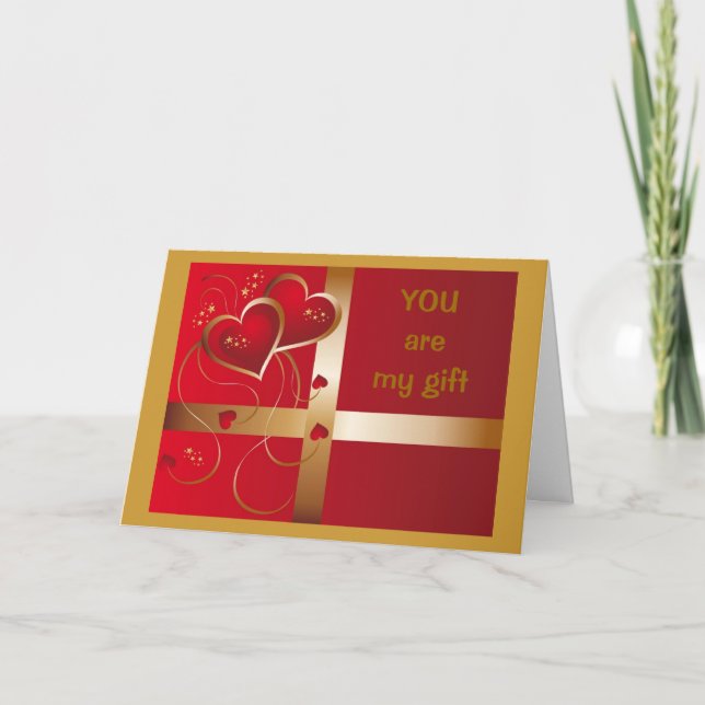 CARTES POUR FÊTES ANNUELLES "VOUS"-MON CADEAU QUI DONNE TOUTE L'ANNÉE-LAMOUR/N (Devant)