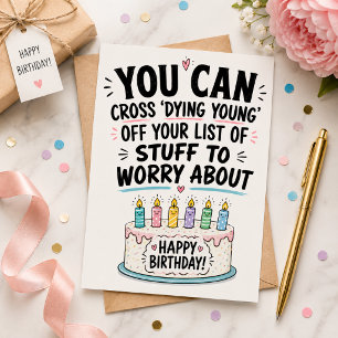 Cartes Pour Fêtes Annuelles Vous pouvez maintenant rayer Mourir jeune de votre