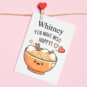 Cartes Pour Fêtes Annuelles Vous rendez Miso Happy Ramen valentin heureux