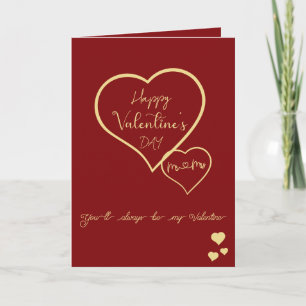 Cartes Pour Fêtes Annuelles Vous serez toujours mon Valentin Cœurs doubles pli