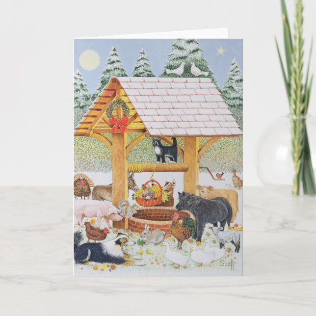 Cartes Pour Fêtes Annuelles Vous souhaitant bons (Devant)